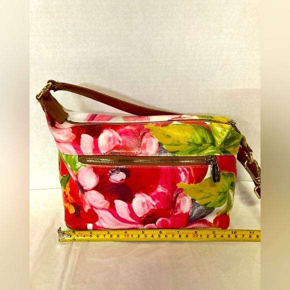 Valentina small floral leather colorful handbag purse - Picture 5 of 7